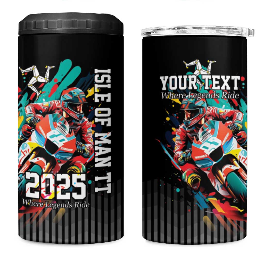 Personalized Isle of Man TT 4 in 1 Can Cooler Tumbler Motorcycle Racing