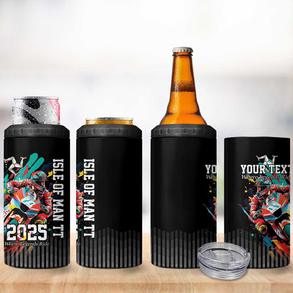 Personalized Isle of Man TT 4 in 1 Can Cooler Tumbler Motorcycle Racing