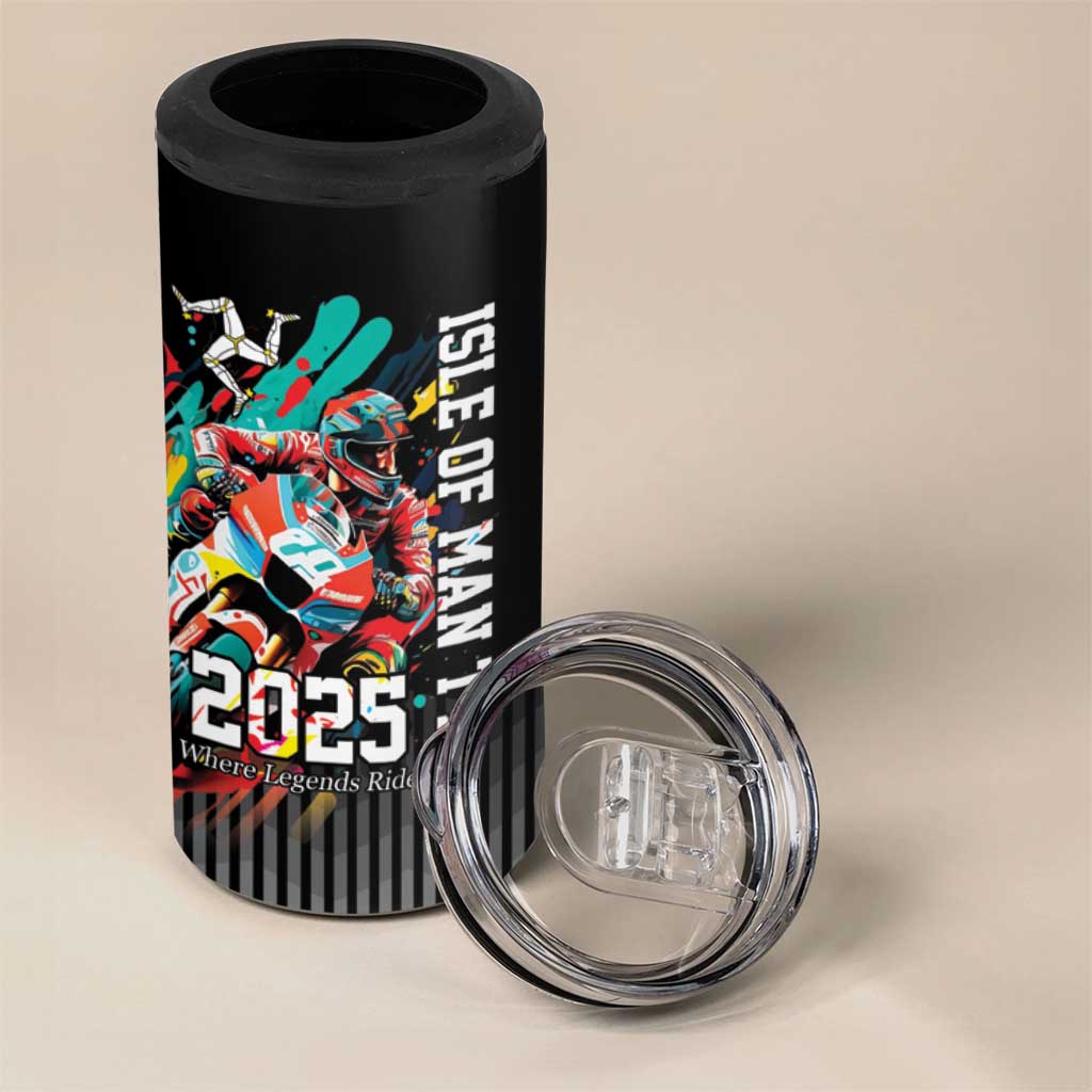 Personalized Isle of Man TT 4 in 1 Can Cooler Tumbler Motorcycle Racing