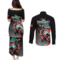 Personalized Isle of Man TT Couples Matching Puletasi and Long Sleeve Button Shirt Motorcycle Racing