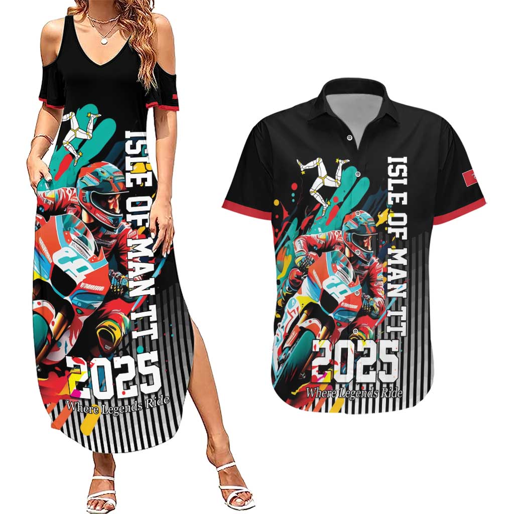 Personalized Isle of Man TT Couples Matching Summer Maxi Dress and Hawaiian Shirt Motorcycle Racing