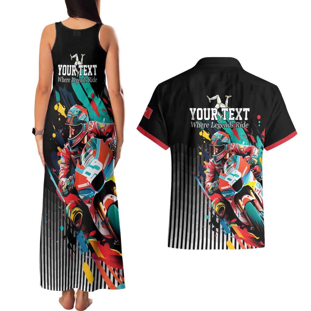 Personalized Isle of Man TT Couples Matching Tank Maxi Dress and Hawaiian Shirt Motorcycle Racing