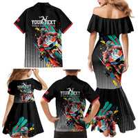Personalized Isle of Man TT Family Matching Mermaid Dress and Hawaiian Shirt Motorcycle Racing