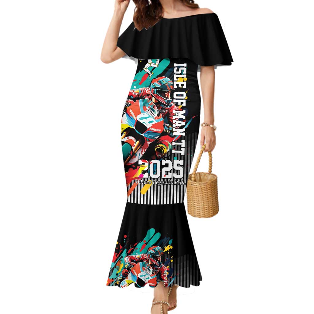 Personalized Isle of Man TT Family Matching Mermaid Dress and Hawaiian Shirt Motorcycle Racing
