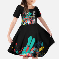 Personalized Isle of Man TT Family Matching Off The Shoulder Long Sleeve Dress and Hawaiian Shirt Motorcycle Racing
