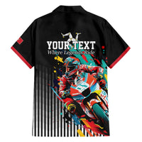 Personalized Isle of Man TT Family Matching Off The Shoulder Long Sleeve Dress and Hawaiian Shirt Motorcycle Racing