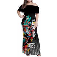 Personalized Isle of Man TT Family Matching Off Shoulder Maxi Dress and Hawaiian Shirt Motorcycle Racing
