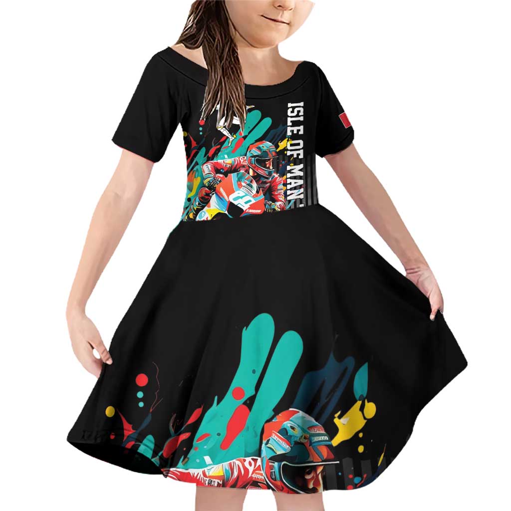 Personalized Isle of Man TT Family Matching Off Shoulder Short Dress and Hawaiian Shirt Motorcycle Racing