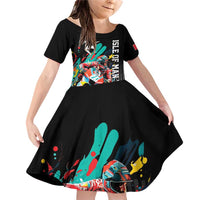 Personalized Isle of Man TT Family Matching Off Shoulder Short Dress and Hawaiian Shirt Motorcycle Racing