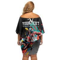 Personalized Isle of Man TT Family Matching Off Shoulder Short Dress and Hawaiian Shirt Motorcycle Racing