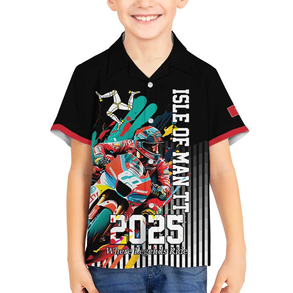 Personalized Isle of Man TT Family Matching Off Shoulder Short Dress and Hawaiian Shirt Motorcycle Racing