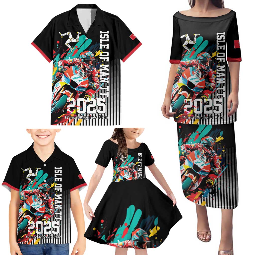 Personalized Isle of Man TT Family Matching Puletasi and Hawaiian Shirt Motorcycle Racing