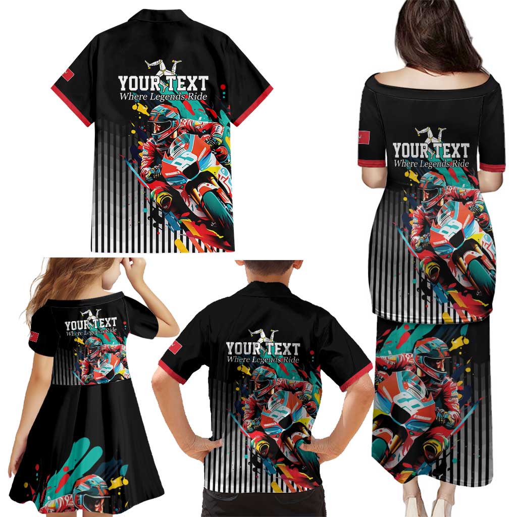 Personalized Isle of Man TT Family Matching Puletasi and Hawaiian Shirt Motorcycle Racing