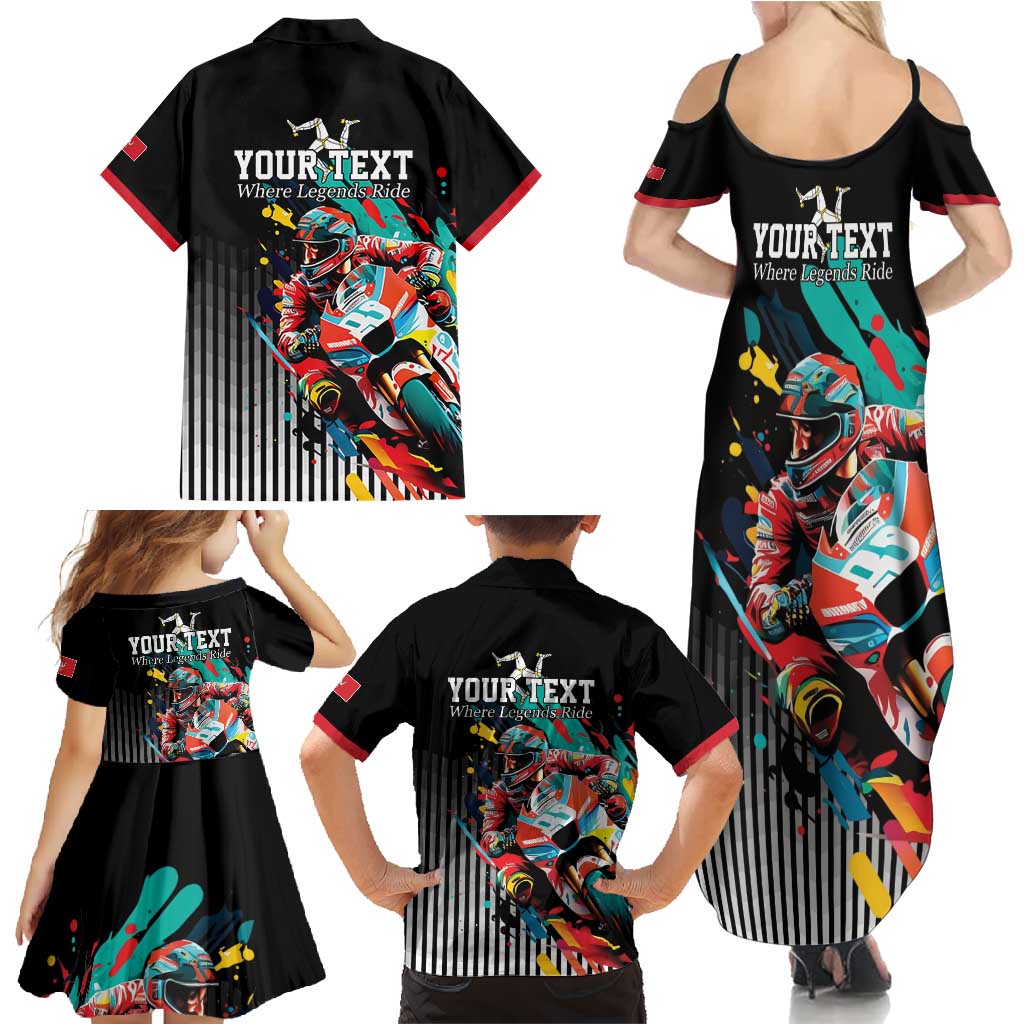 Personalized Isle of Man TT Family Matching Summer Maxi Dress and Hawaiian Shirt Motorcycle Racing