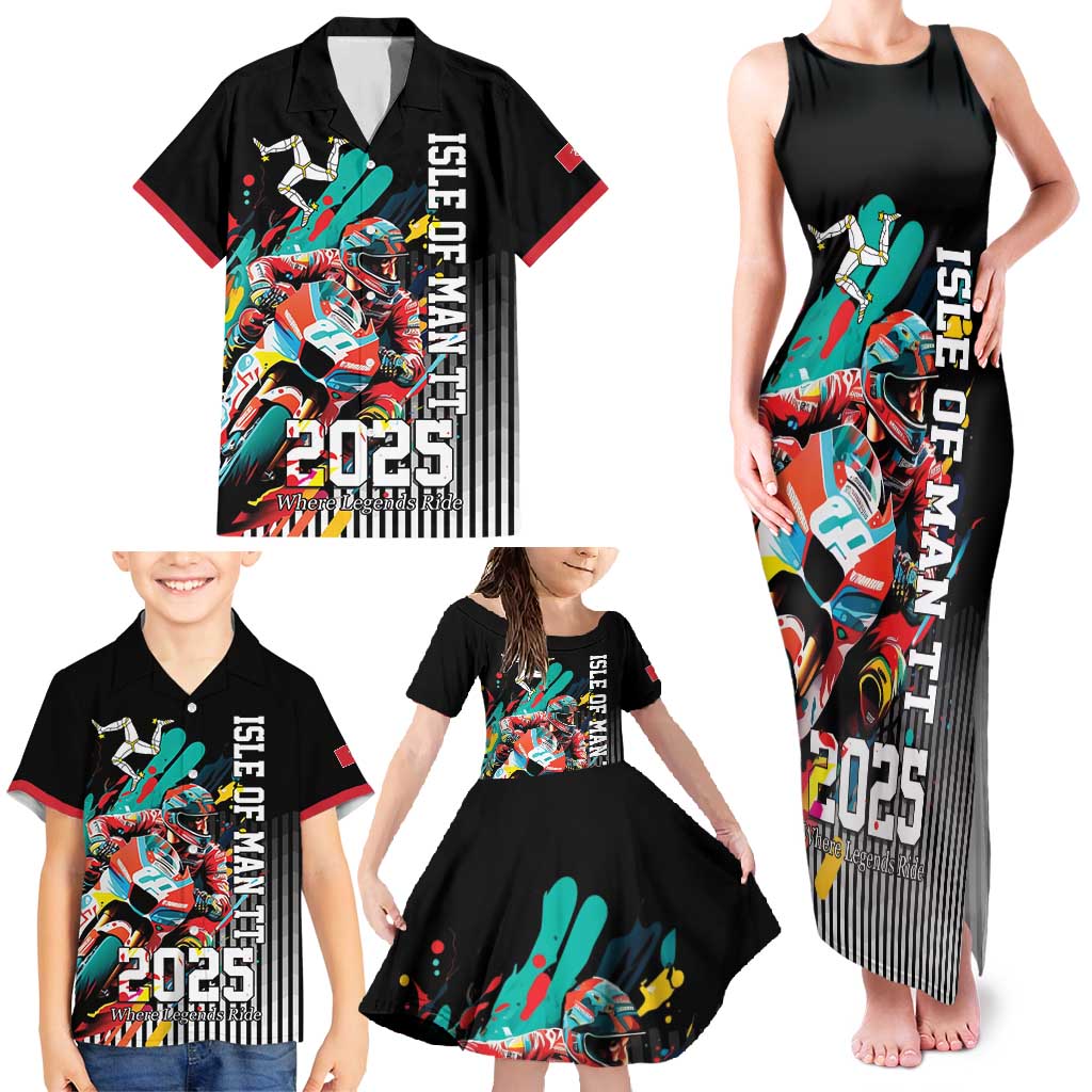 Personalized Isle of Man TT Family Matching Tank Maxi Dress and Hawaiian Shirt Motorcycle Racing