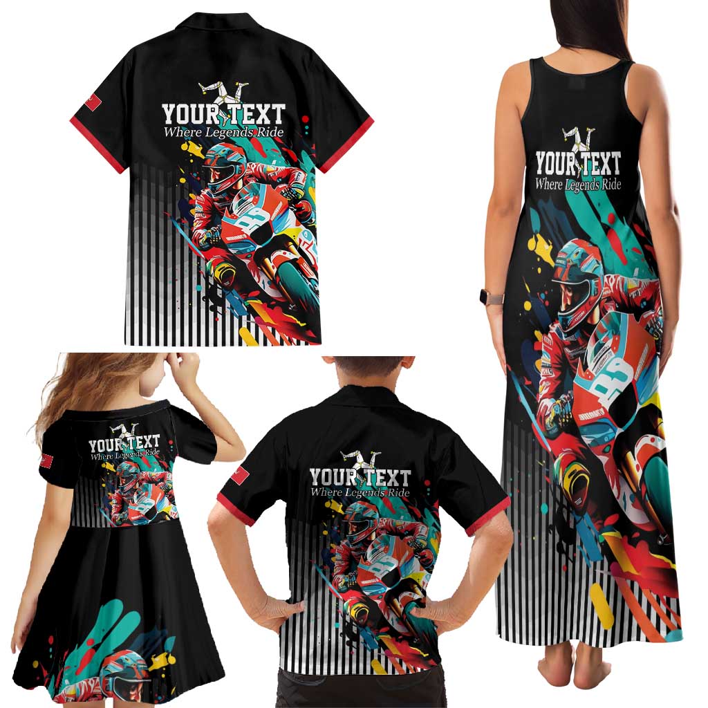 Personalized Isle of Man TT Family Matching Tank Maxi Dress and Hawaiian Shirt Motorcycle Racing