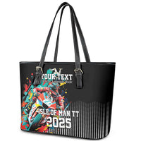 Personalized Isle of Man TT Leather Tote Bag Motorcycle Racing