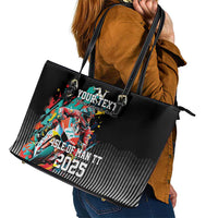 Personalized Isle of Man TT Leather Tote Bag Motorcycle Racing