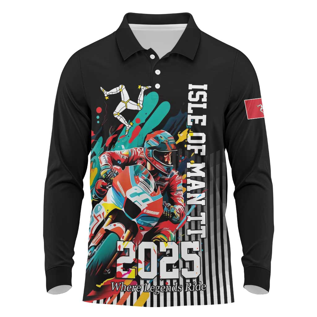 Personalized Isle of Man TT Long Sleeve Polo Shirt Motorcycle Racing