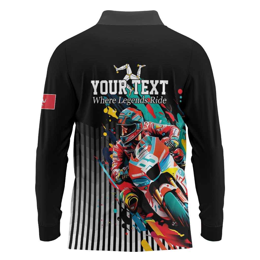 Personalized Isle of Man TT Long Sleeve Polo Shirt Motorcycle Racing