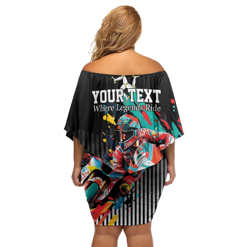 Personalized Isle of Man TT Off Shoulder Short Dress Motorcycle Racing