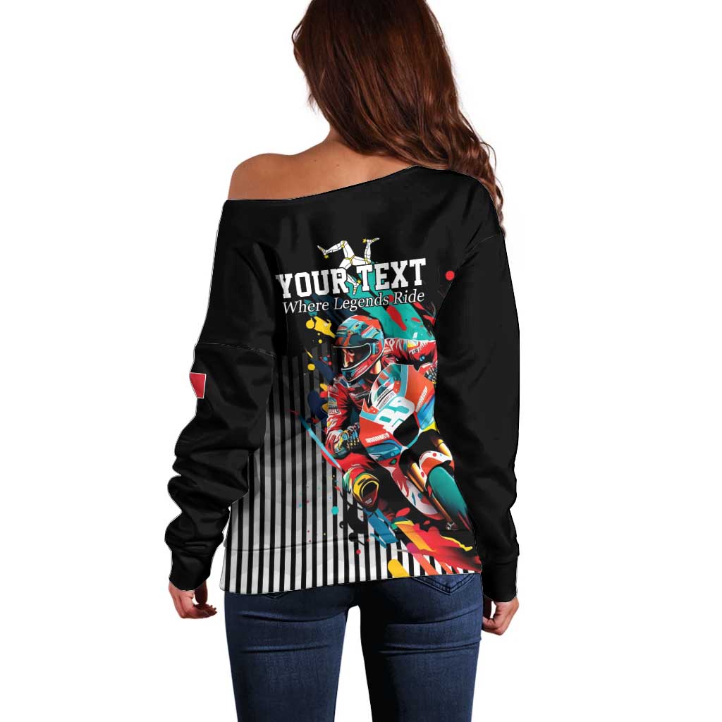 Personalized Isle of Man TT Off Shoulder Sweater Motorcycle Racing