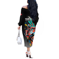 Personalized Isle of Man TT Off The Shoulder Long Sleeve Dress Motorcycle Racing