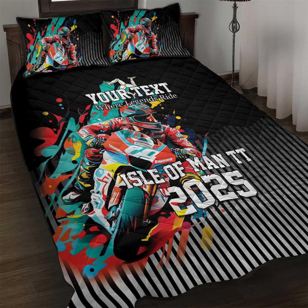 Personalized Isle of Man TT Quilt Bed Set Motorcycle Racing