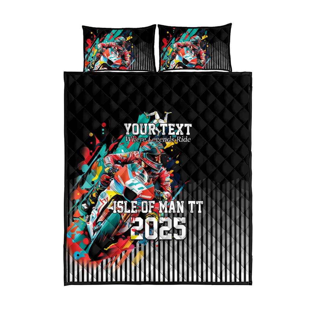 Personalized Isle of Man TT Quilt Bed Set Motorcycle Racing