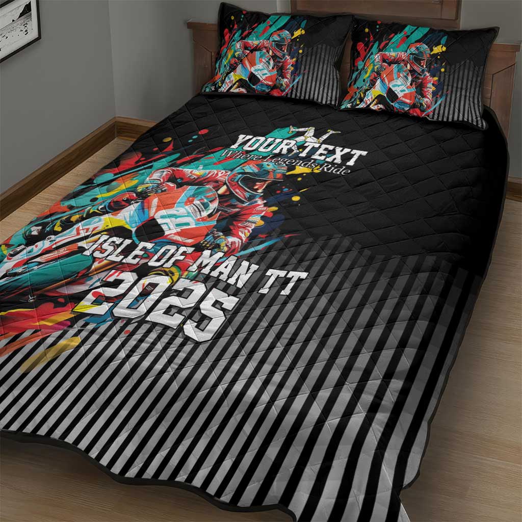 Personalized Isle of Man TT Quilt Bed Set Motorcycle Racing