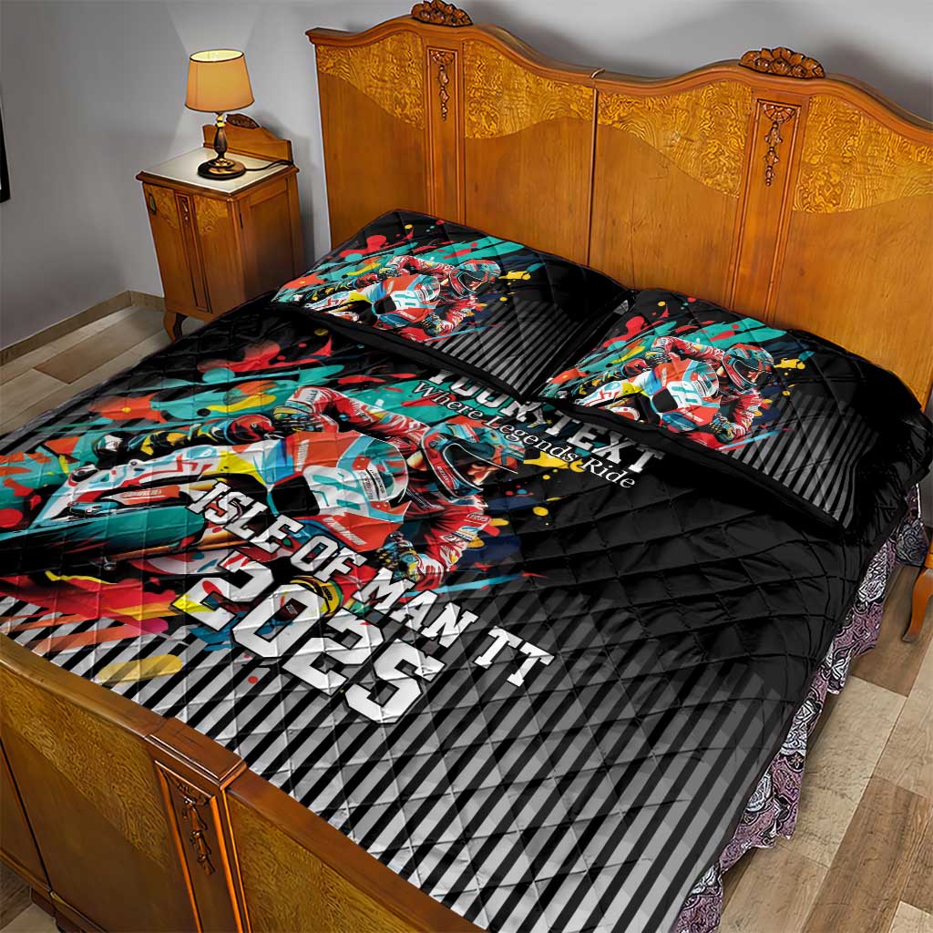 Personalized Isle of Man TT Quilt Bed Set Motorcycle Racing