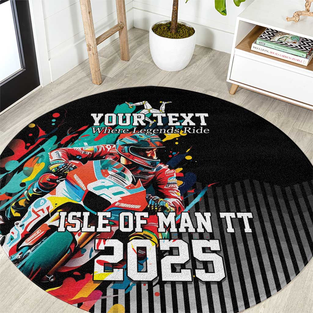 Personalized Isle of Man TT Round Carpet Motorcycle Racing