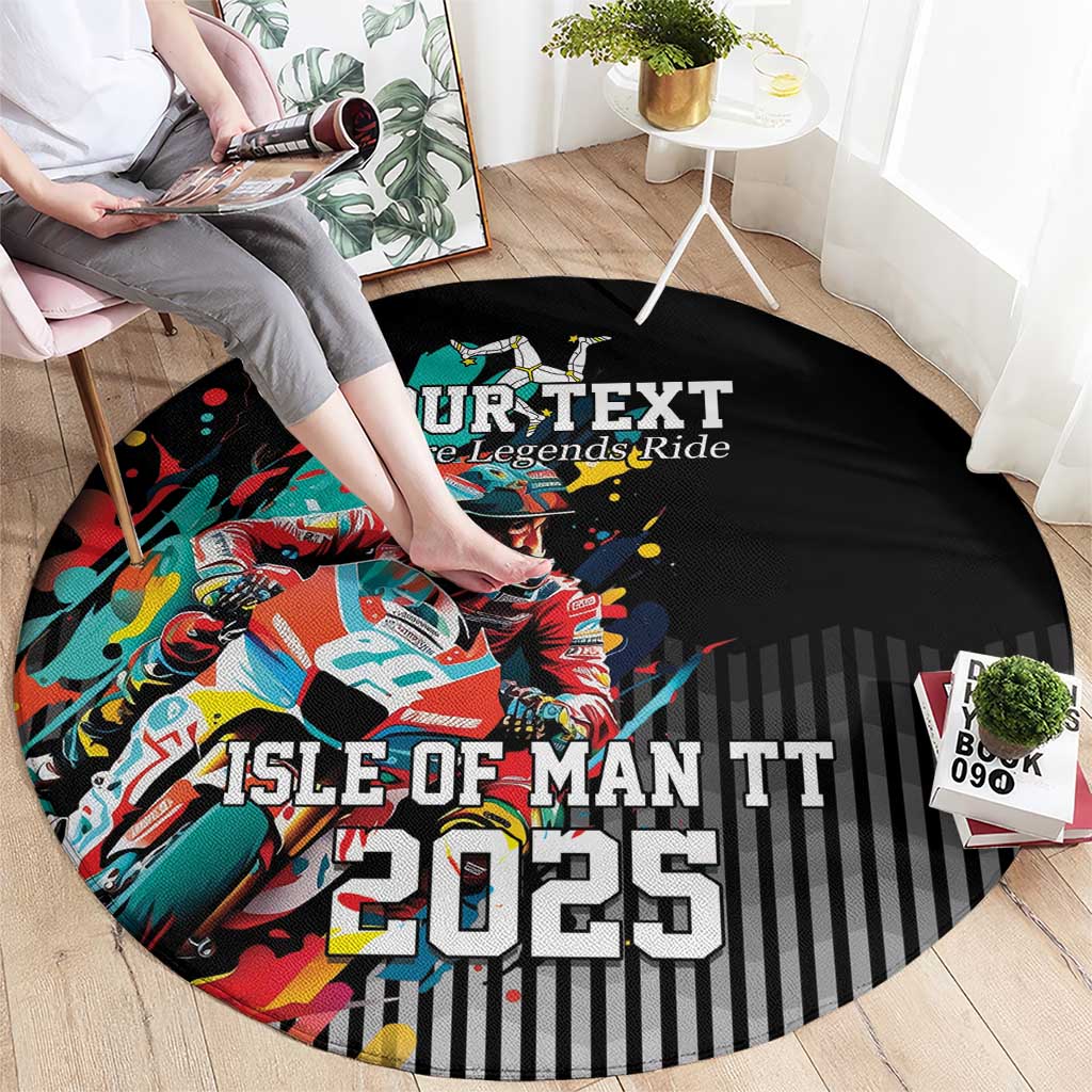 Personalized Isle of Man TT Round Carpet Motorcycle Racing