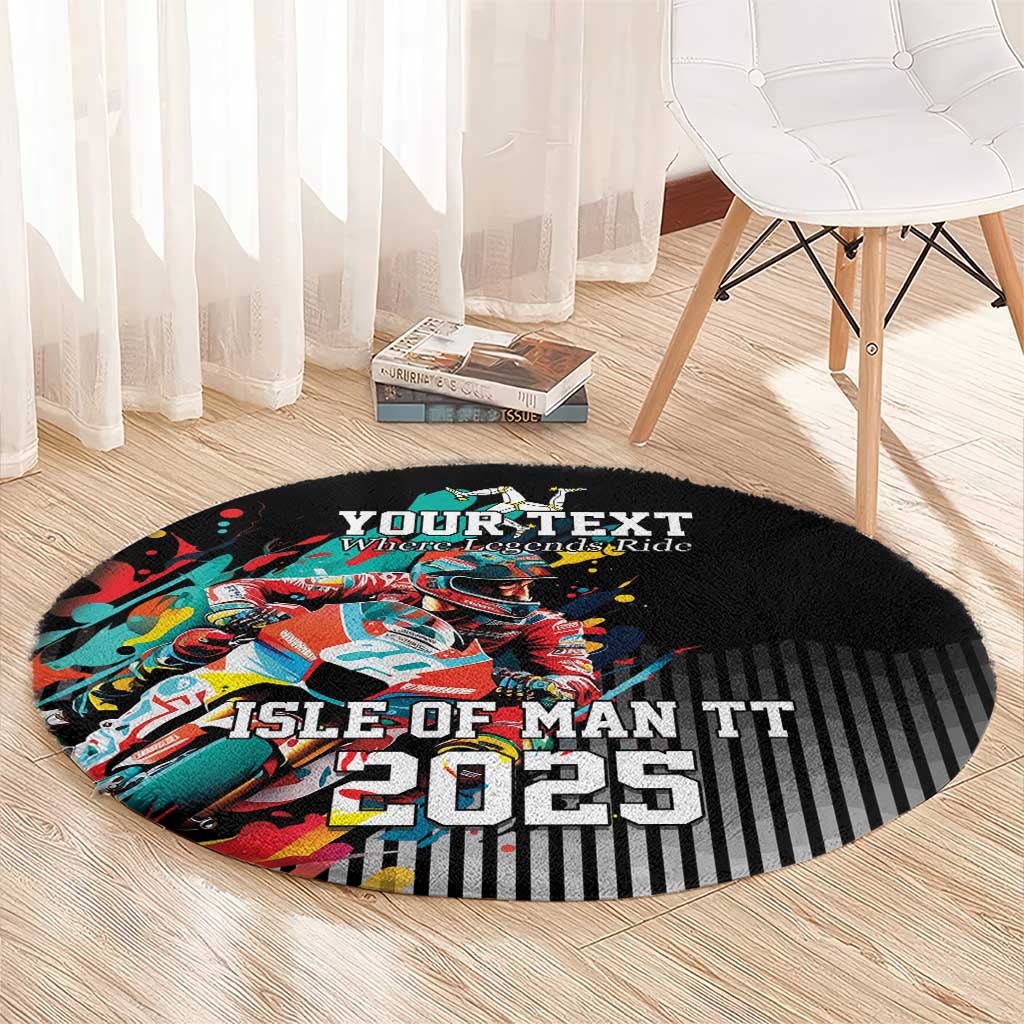Personalized Isle of Man TT Round Carpet Motorcycle Racing