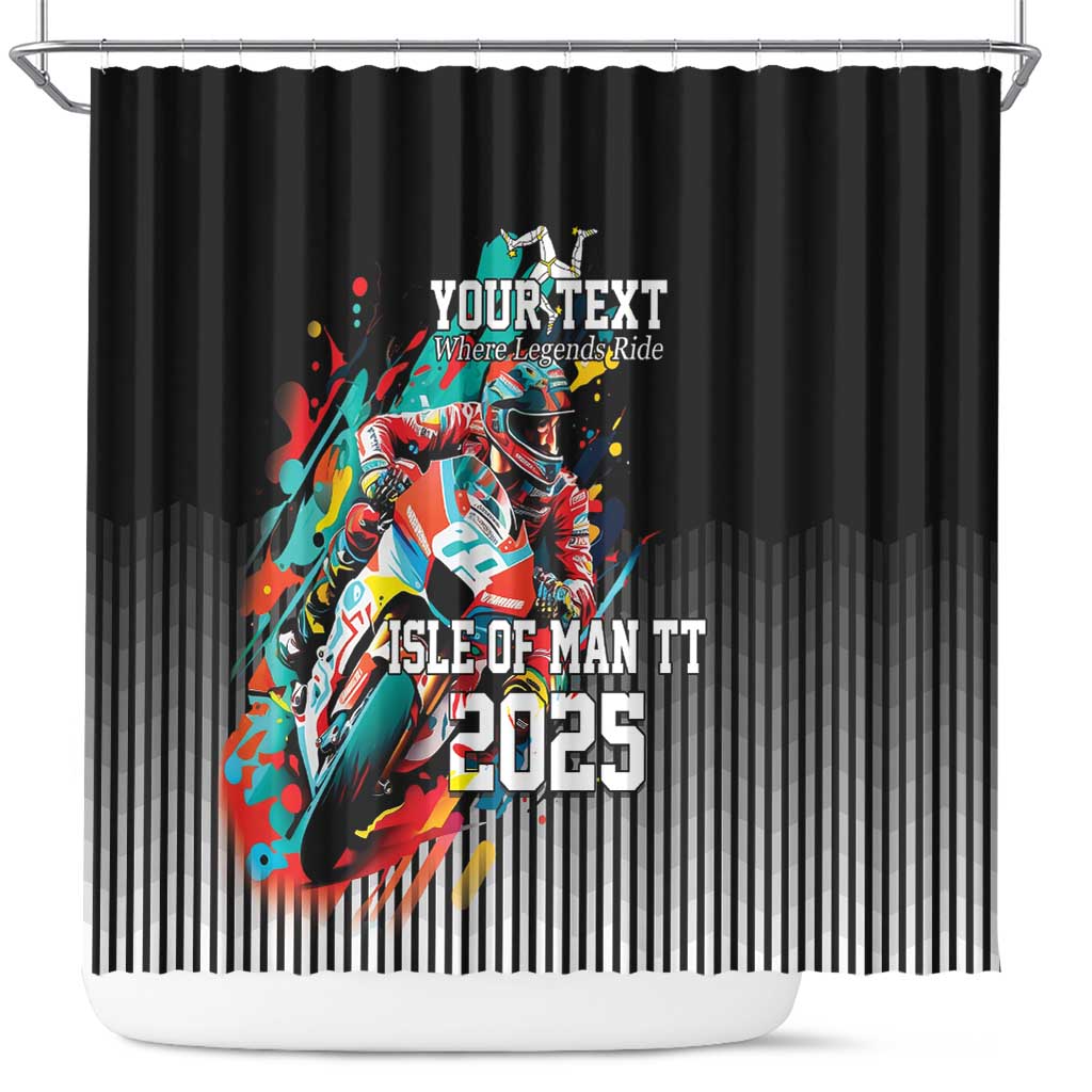 Personalized Isle of Man TT Shower Curtain Motorcycle Racing