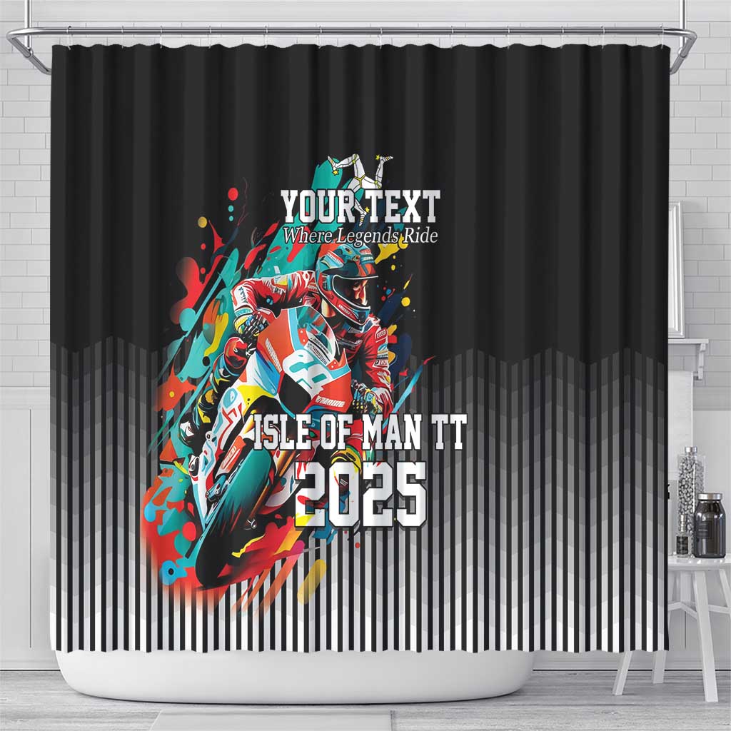 Personalized Isle of Man TT Shower Curtain Motorcycle Racing