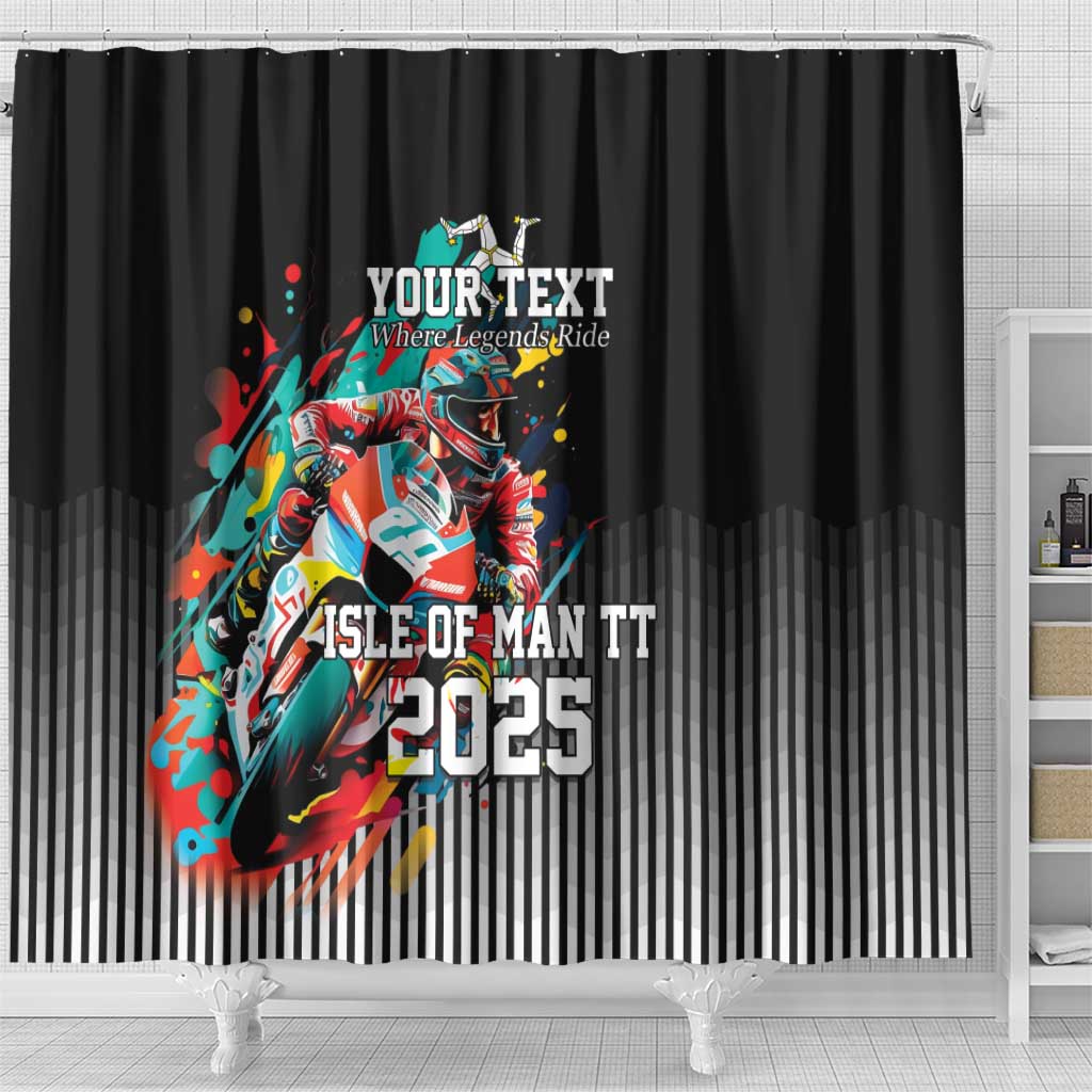 Personalized Isle of Man TT Shower Curtain Motorcycle Racing