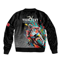 Personalized Isle of Man TT Sleeve Zip Bomber Jacket Motorcycle Racing
