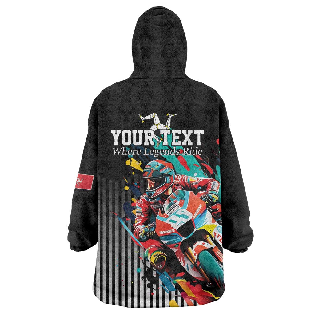 Personalized Isle of Man TT Wearable Blanket Hoodie Motorcycle Racing