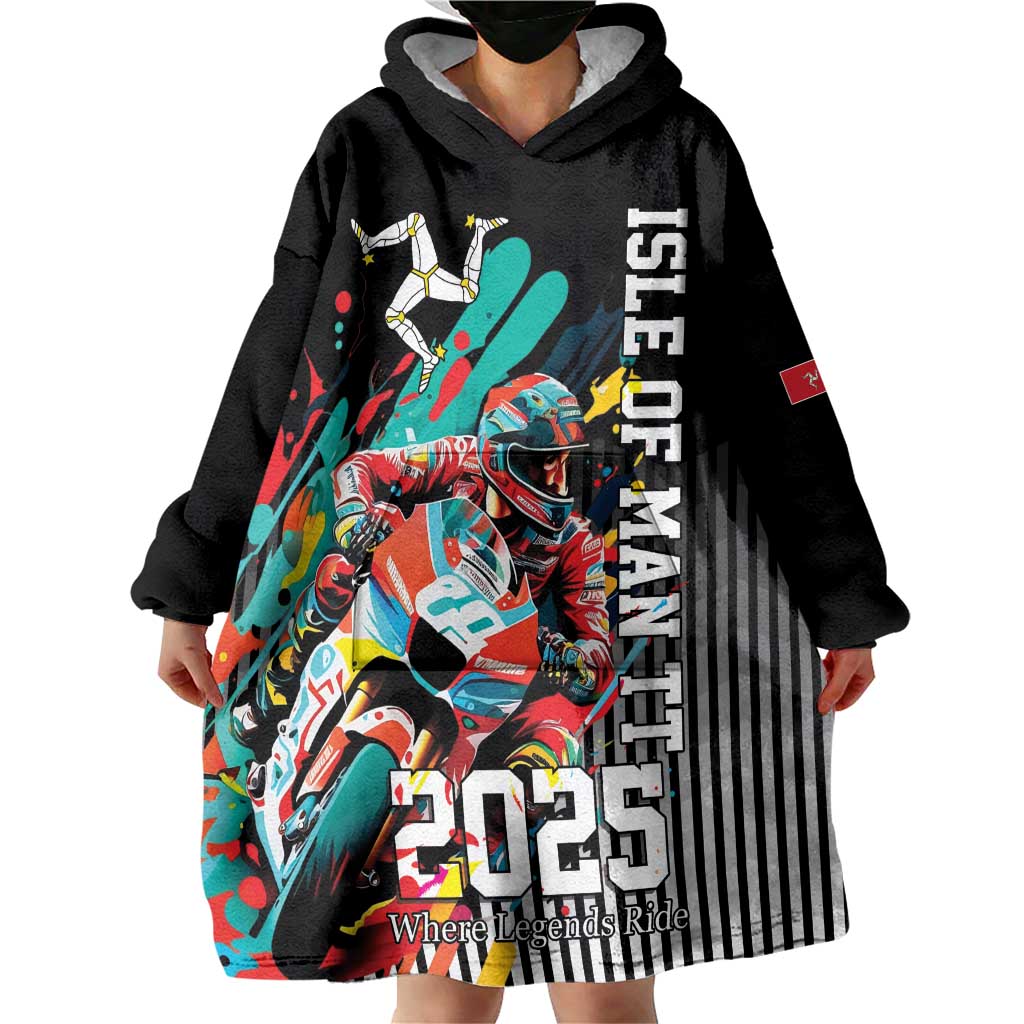 Personalized Isle of Man TT Wearable Blanket Hoodie Motorcycle Racing