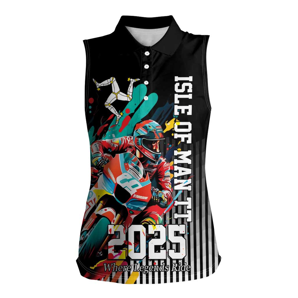 Personalized Isle of Man TT Women Sleeveless Polo Shirt Motorcycle Racing