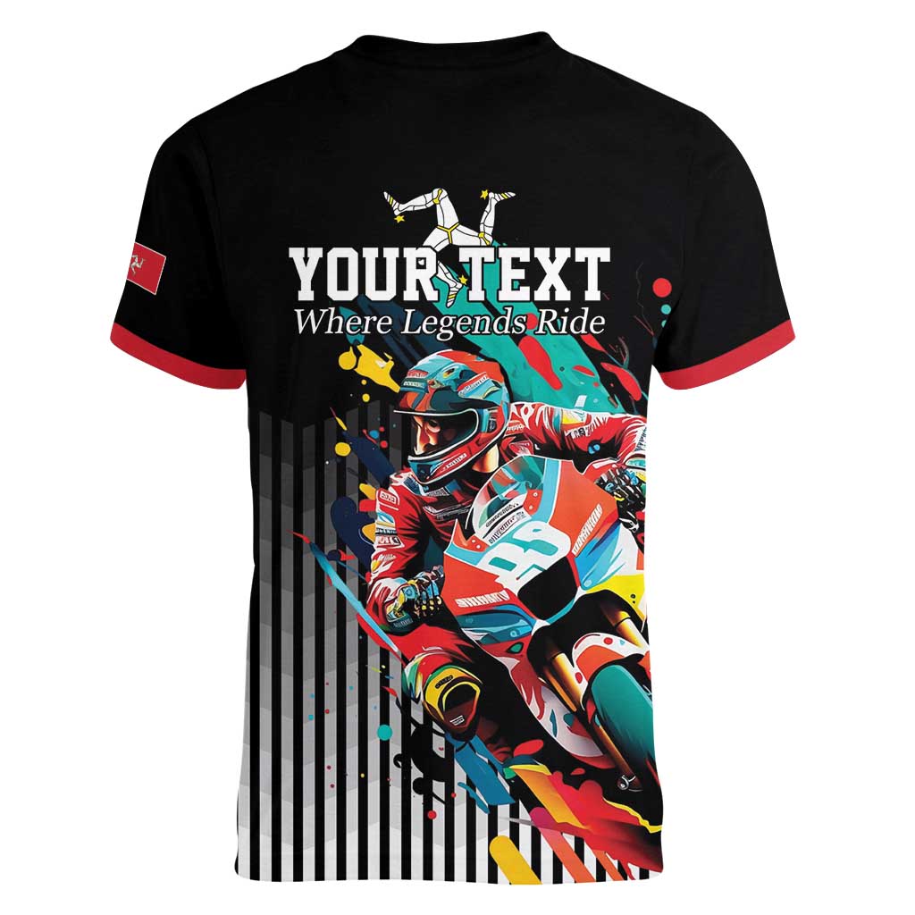 Personalized Isle of Man TT Women V-Neck T-Shirt Motorcycle Racing