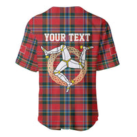 Personalized Isle of Man Triskelion Baseball Jersey Celtic Knots with Red Tartan