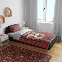 Personalized Isle of Man Triskelion Bedding Set Celtic Knots with Red Tartan