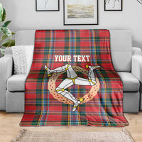 Personalized Isle of Man Triskelion Blanket Celtic Knots with Red Tartan