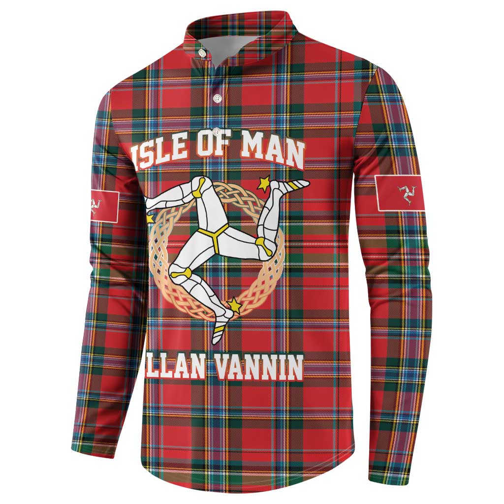 Personalized Isle of Man Triskelion Button Sweatshirt Celtic Knots with Red Tartan