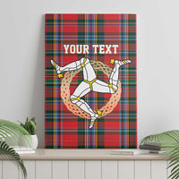 Personalized Isle of Man Triskelion Canvas Wall Art Celtic Knots with Red Tartan