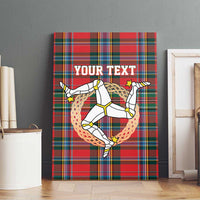 Personalized Isle of Man Triskelion Canvas Wall Art Celtic Knots with Red Tartan