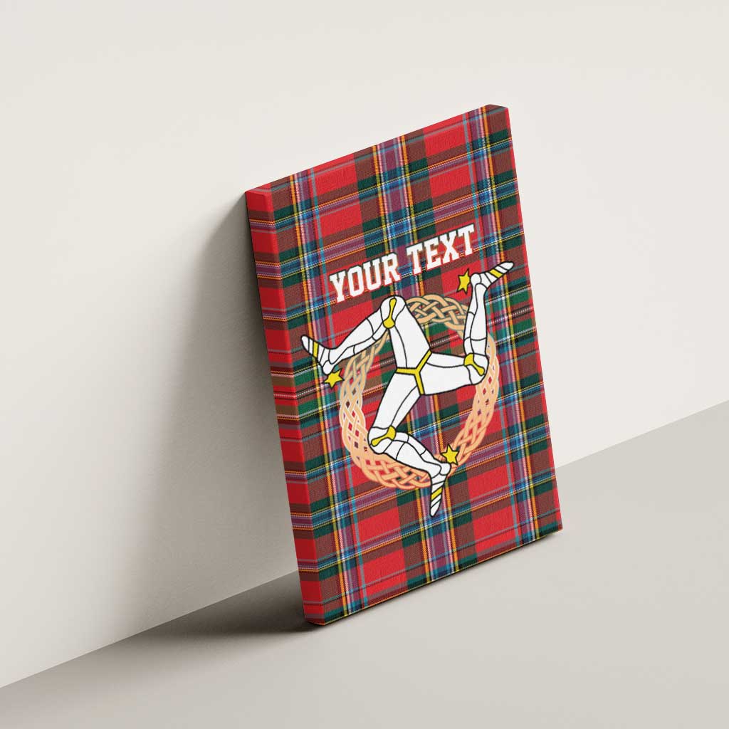 Personalized Isle of Man Triskelion Canvas Wall Art Celtic Knots with Red Tartan