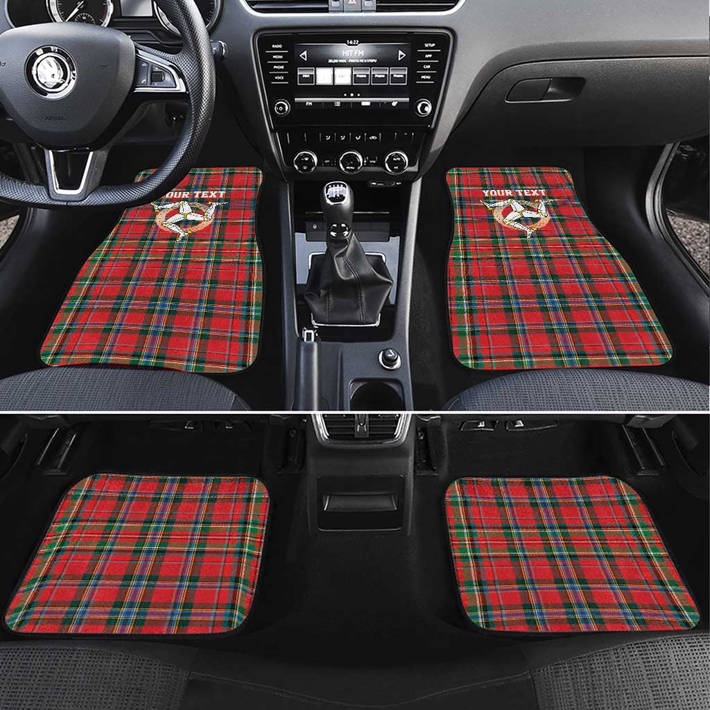 Personalized Isle of Man Triskelion Car Mats Celtic Knots with Red Tartan